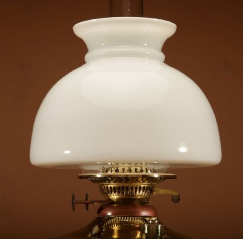 GUSTAVE SERRURIER BOVY VERY STYLISH AND RARE SECESSIONIST PERIOD PARAFFIN BRASS AND COPPER TABLE LAMP - ADDITIONAL PHOTO 4