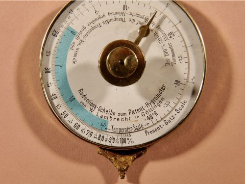 A RARE AND INTERESTING WEATHER STATION KLINKERFUES PATENT HAIR HYGROMETER MADE BY WILH LAMBRECHT GTTINGEN GERMANY CIRCA 1890 - ADDITIONAL PHOTO 6