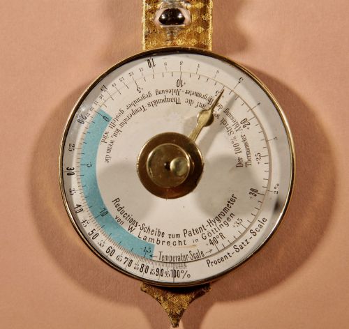 A RARE AND INTERESTING WEATHER STATION KLINKERFUES PATENT HAIR HYGROMETER MADE BY WILH LAMBRECHT GTTINGEN GERMANY CIRCA 1890 - ADDITIONAL PHOTO 7