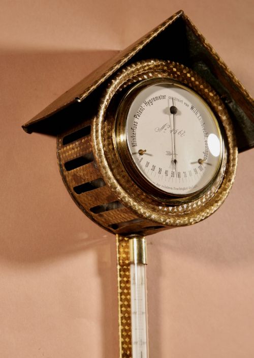 A RARE AND INTERESTING WEATHER STATION KLINKERFUES PATENT HAIR HYGROMETER MADE BY WILH LAMBRECHT GTTINGEN GERMANY CIRCA 1890 - ADDITIONAL PHOTO 8