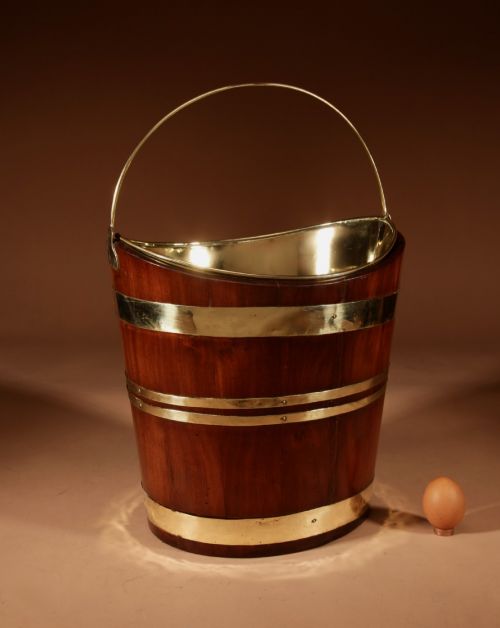A FINE QUALITY MAHOGANY BRASS BOUND BOAT SCHUITJE SHAPED PEAT BUCKET TEA STOVE JARDINIRE - ADDITIONAL PHOTO 6