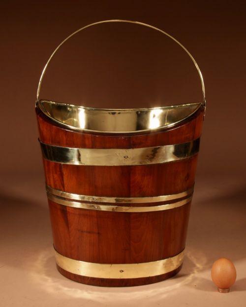 A FINE QUALITY MAHOGANY BRASS BOUND BOAT SCHUITJE SHAPED PEAT BUCKET TEA STOVE JARDINIRE - ADDITIONAL PHOTO 7