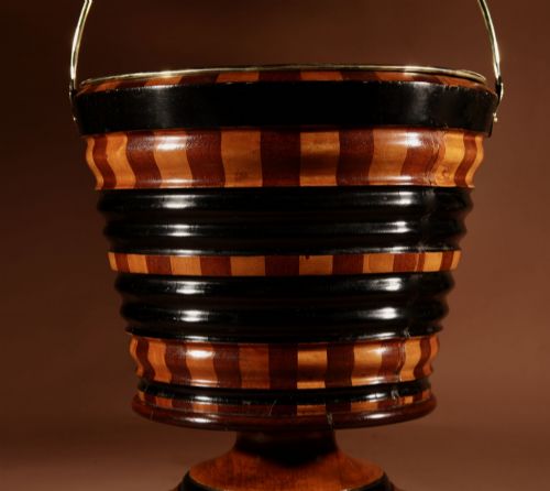 A DUTCH COOPERED TEA STOVE BUCKET PEAT BUCKET JARDINIRE - ADDITIONAL PHOTO 1