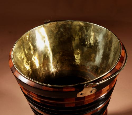 A DUTCH COOPERED TEA STOVE BUCKET PEAT BUCKET JARDINIRE - ADDITIONAL PHOTO 10