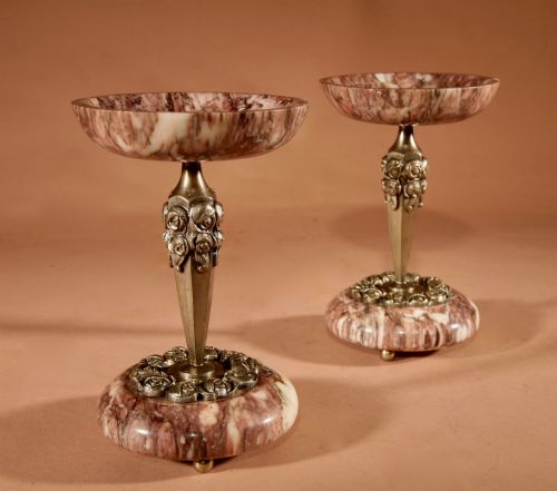 ELEGANT MARBLE ART DECO FRENCH VERY STYLISH CLOCK GARNITURE CIRCA 1920 - ADDITIONAL PHOTO 10