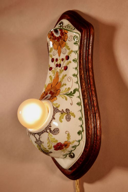 A RARE DUTCH DELFT ART NOUVEAU ART DECO PLATEEL CERAMIC COLOURED NIGHT LIGHT DELFTGOUDA CIRCI 190020 - ADDITIONAL PHOTO 2