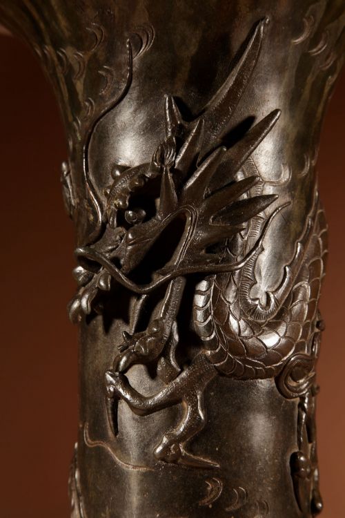 IMPRESSIVE JAPANESE BRONZE DRAGON TABLE LAMP MEIJI PERIOD 18681912 - ADDITIONAL PHOTO 7