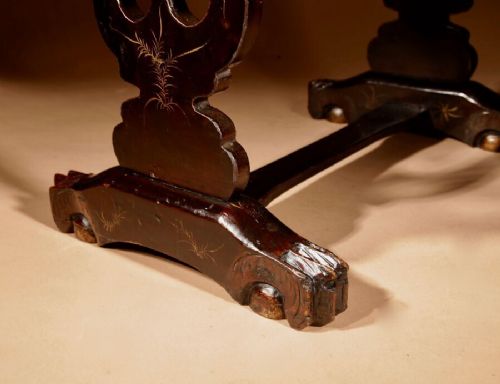 A ORIGINALLY LACQUERED SEWINGWORK TABLE STILL WITH THE ORIGINAL GOLD PAINT WORK CHINESE 19TH CENTURY - ADDITIONAL PHOTO 9