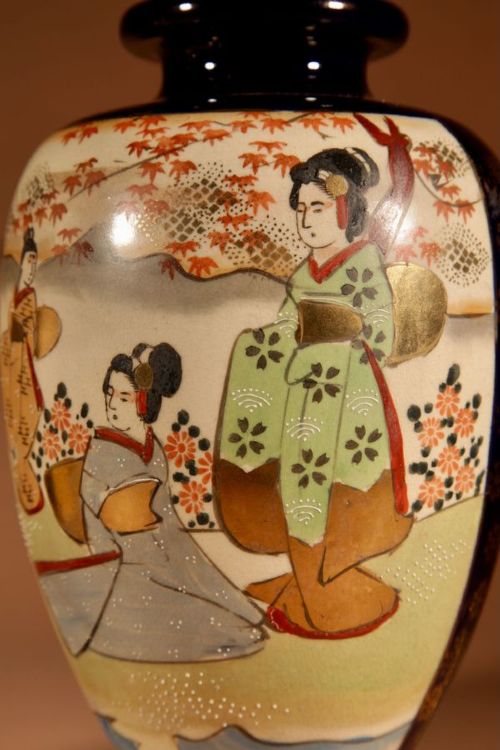 VERY DECORATIVE REAL PAIR OF JAPANESE SATSUMA TABLE LAMPS - ADDITIONAL PHOTO 6