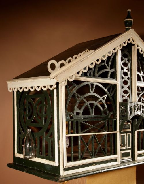 A Very Decorative Fretwork Table/Wall Hanging Birdcage Dated 1914. View V