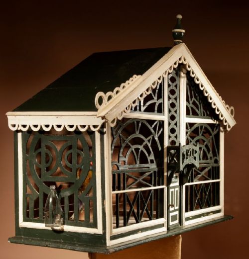 A Very Decorative Fretwork Table/Wall Hanging Birdcage Dated 1914. View VII
