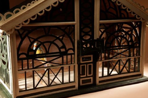 A Very Decorative Fretwork Table/Wall Hanging Birdcage Dated 1914. View XIV