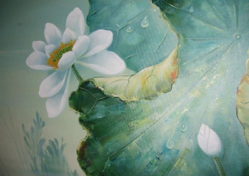 An Unusual Very Decorative Oil Painting Of Koi Carp, Very Detailed Painted. View IX