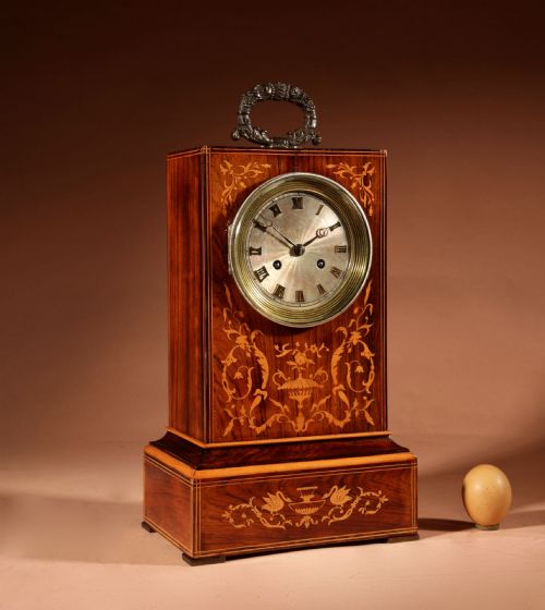 Charles X Fine Inlaid Rosewood Mantel Clock 1830-1840