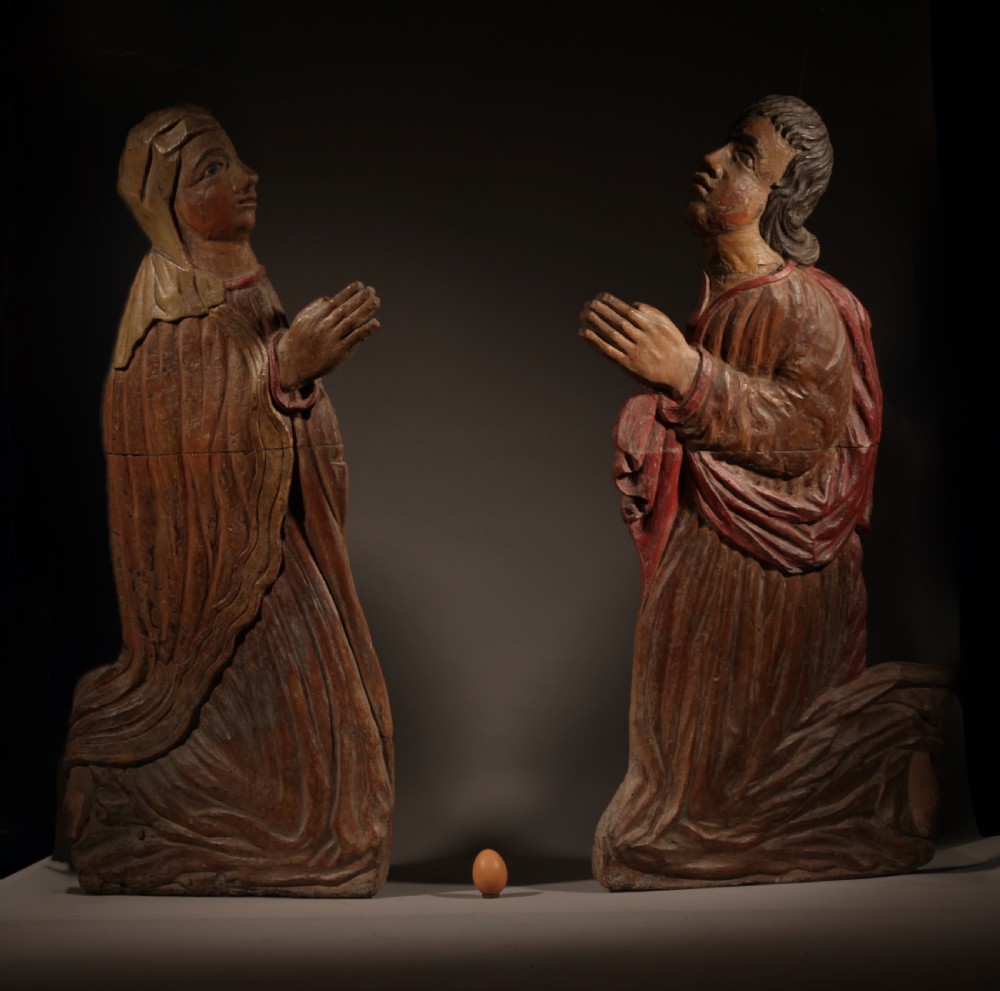 Very Decorative Carved Reliefs/Sculpture Of A Man And A Woman circa 1540 