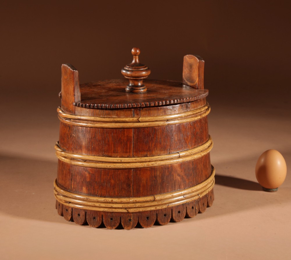 A Decorative Oval Oak Butter Tub