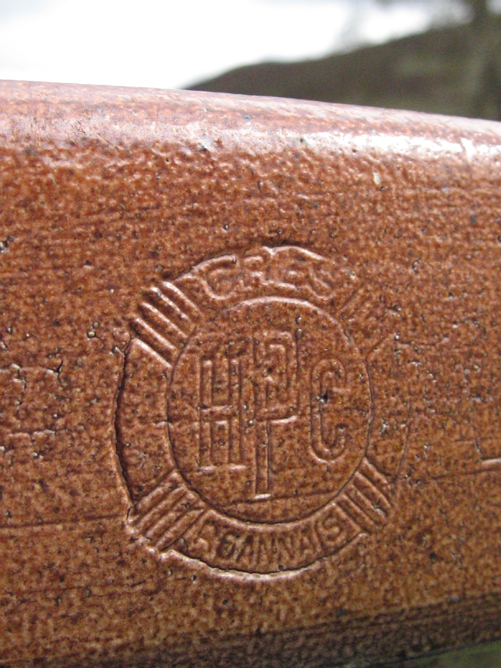A pair of flared Art Deco brown gres stoneware jardinieres fashioned as illuminated side tables with incised geometric black and white detailing. View IV
