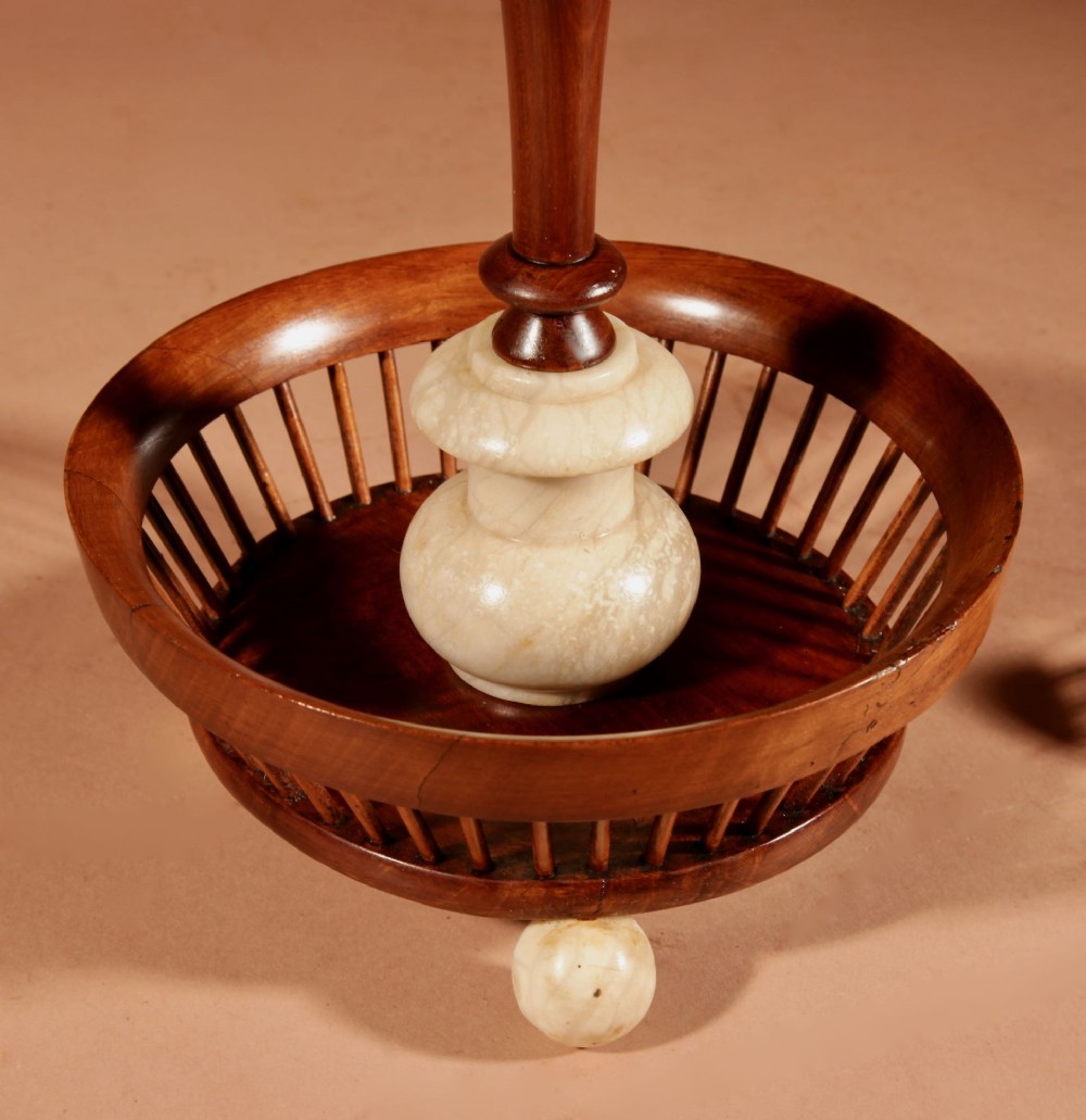 A Fine Very Rare Fruitwood And Alabaster Wool Winder Anglo Dutch Circa 1850 View IV
