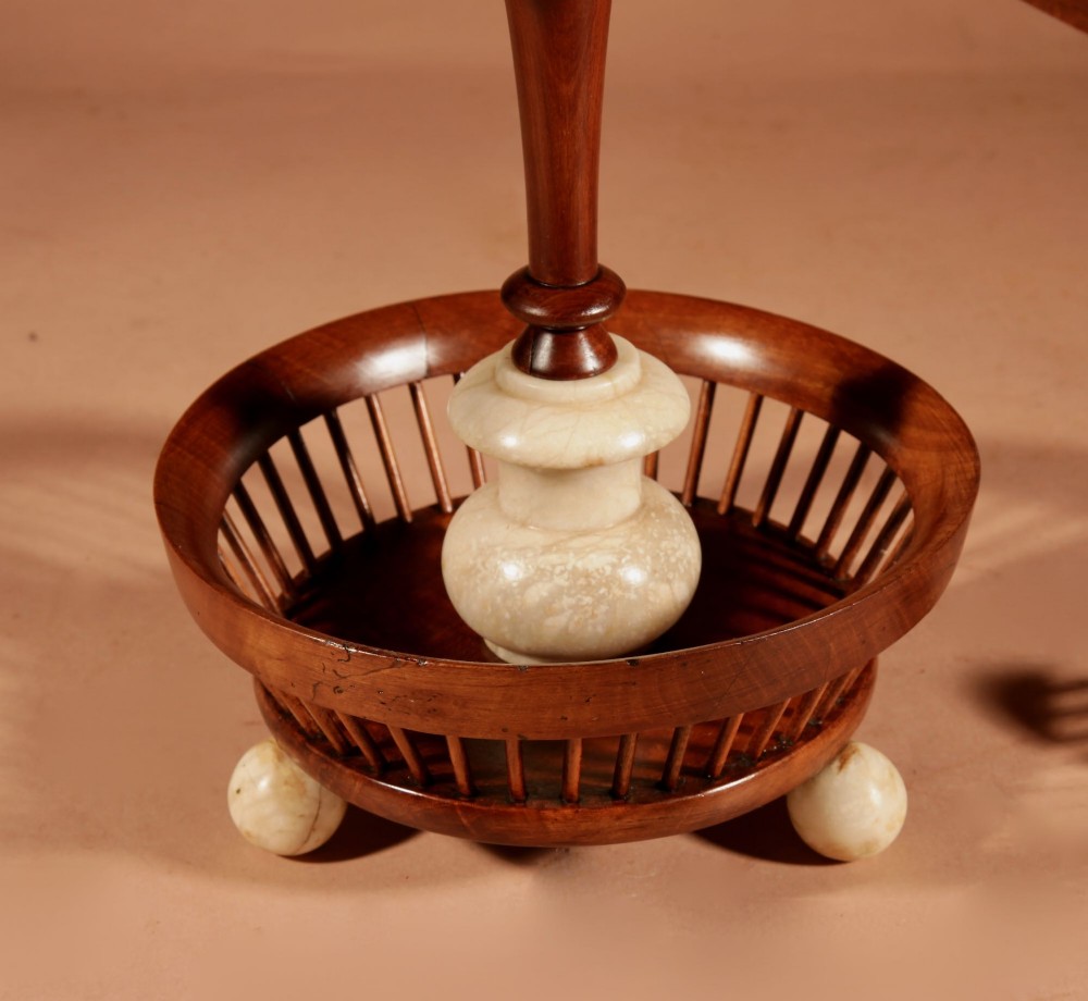 A Fine Very Rare Fruitwood And Alabaster Wool Winder Anglo Dutch Circa 1850 View V