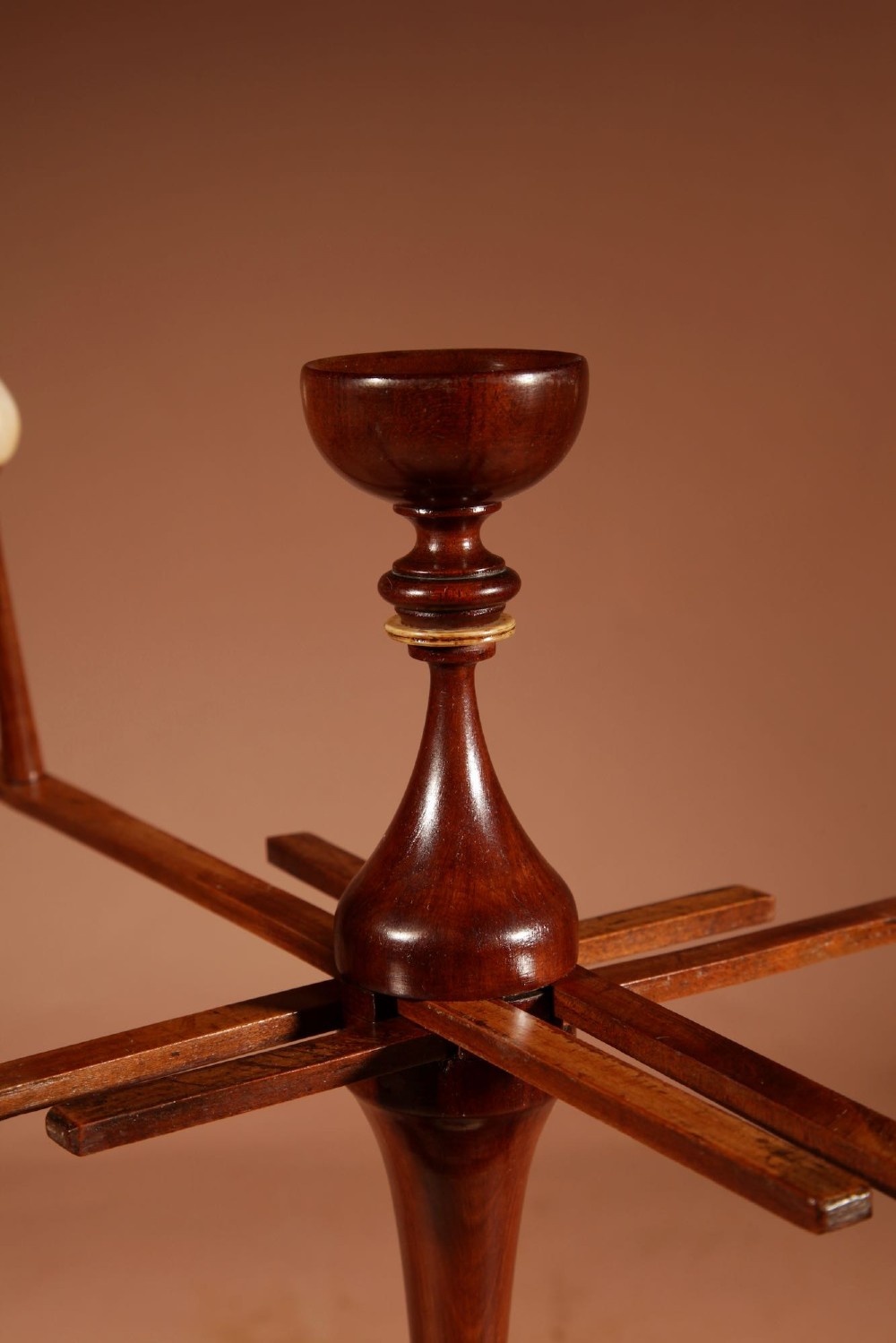 A Fine Very Rare Fruitwood And Alabaster Wool Winder Anglo Dutch Circa 1850 View VI