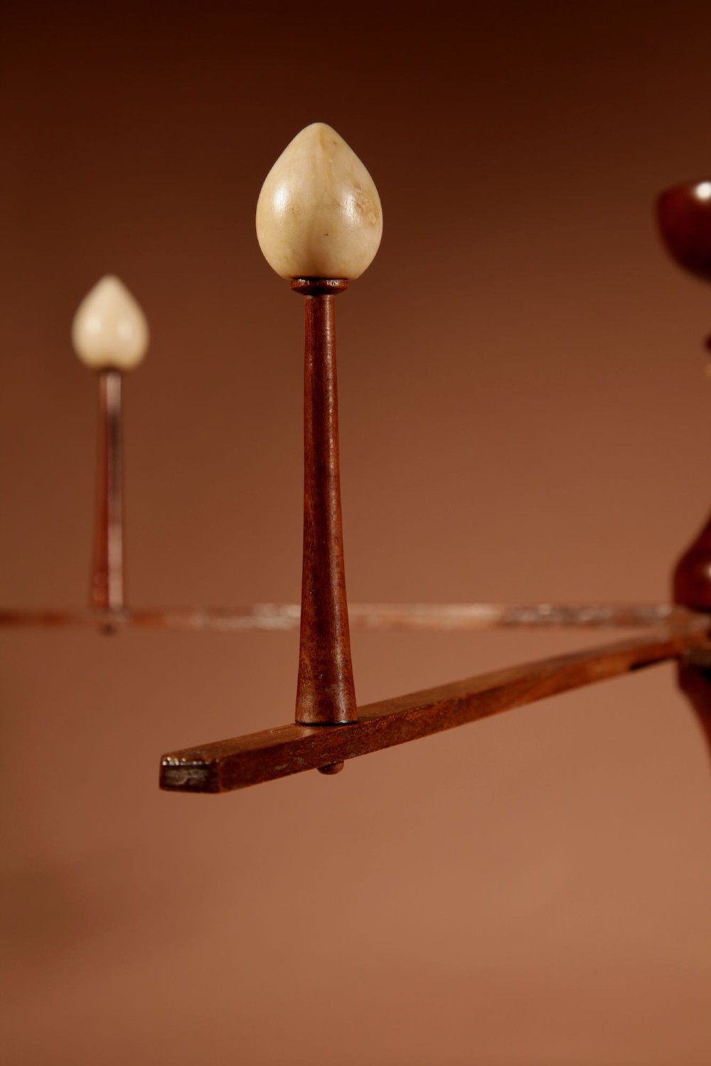 A Fine Very Rare Fruitwood And Alabaster Wool Winder Anglo Dutch Circa 1850 View IX