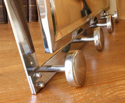 fig 1. French Chrome Luggage Rack & Mirror Wall Shelf.
