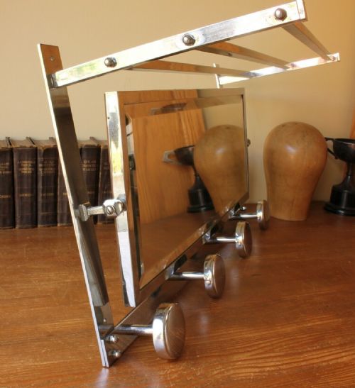 fig 2. French Chrome Luggage Rack & Mirror Wall Shelf.