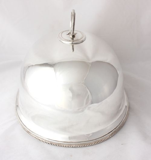 fig 1. Silver Plate Meat Turkey Dome Food Cover. 19thC Henry Wilkinson Co. c1850.