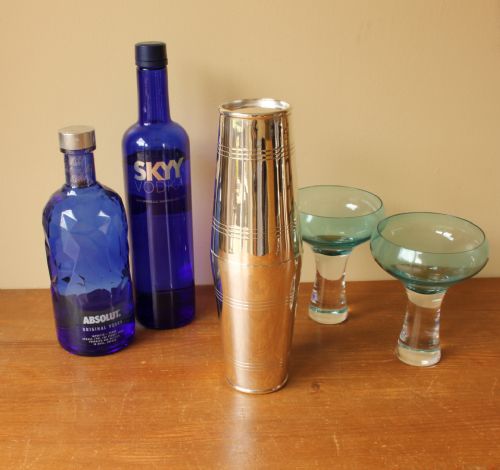 fig 2. Large Art Deco Silver Plate Boston Cocktail Mixology Shaker.