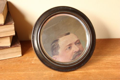 Bronze Round Bevelled Wall Hanging and Easel Mirror.
