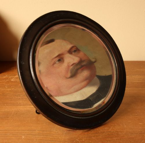 fig 1. Bronze Round Bevelled Wall Hanging and Easel Mirror.