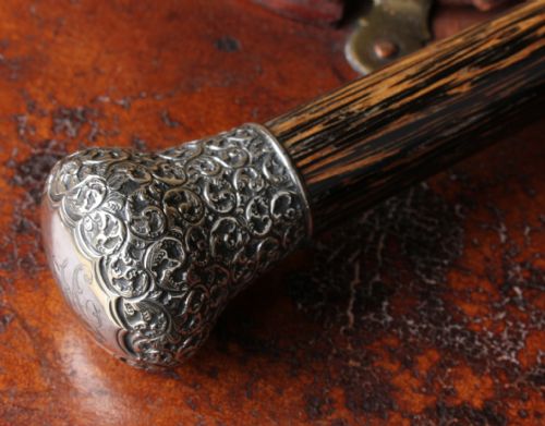 Victorian Coromandel & Silver Walking Stick Cane