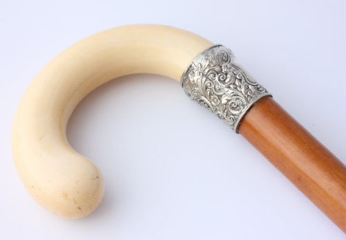 fig 1. Malacca & Ivory Walking Stick Cane.