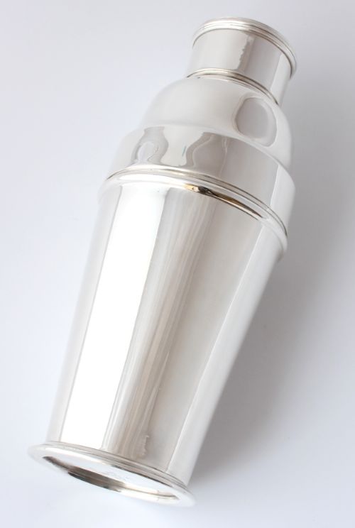 fig 2. 1920's Art Deco Elkington & Co Silver Plate Cocktail Shaker Mixer