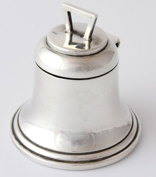 fig 1. Silver Novelty Bell Shaped Inkwell. 1919.