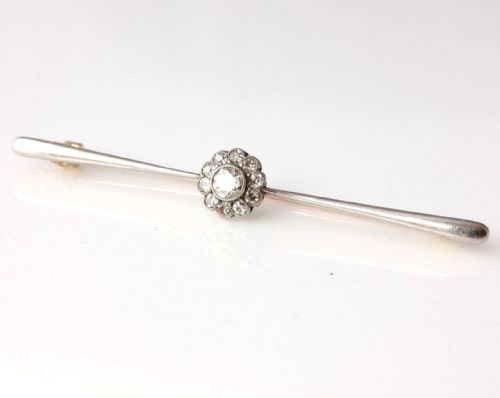 15ct Gold & Palladium Diamond Brooch