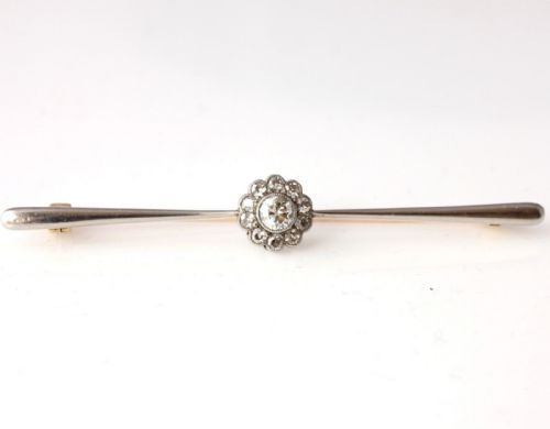 fig 1. 15ct Gold & Palladium Diamond Brooch