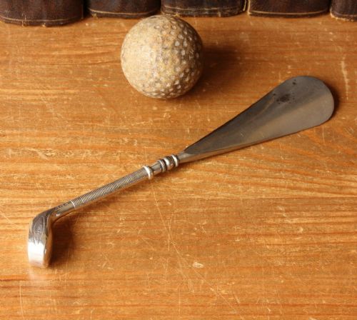 fig 2. Silver Handled Golf Club Shoe Horn. Edwardian 1908.