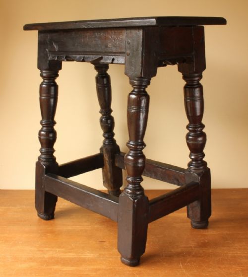 18th Century Oak Joint Stool.