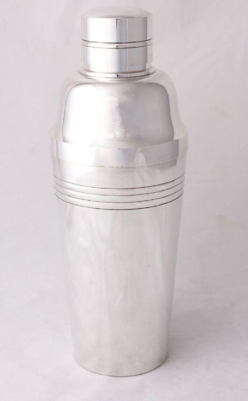 Large Art Deco Lancel Paris Silver Plate Cocktail Shaker