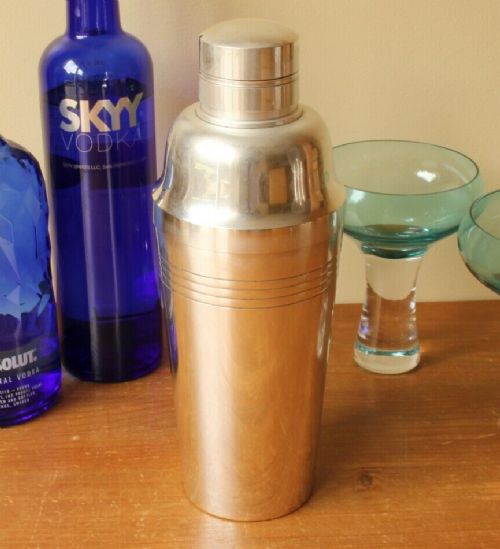 fig 1. Large Art Deco Lancel Paris Silver Plate Cocktail Shaker