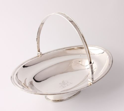 fig 1. Georgian Silver Cake Basket With Griffin Crest. 1810