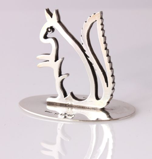 Silver Squirrel Menu Holder.