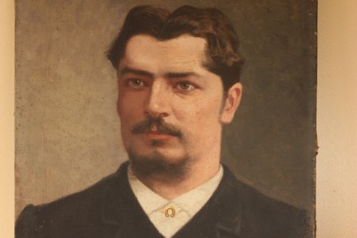 fig 1. 19th century Bearded Victorian Gentleman Oil Painting.