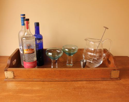 fig 1. Victorian Oak & Brass Library Book Trough.