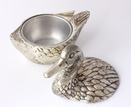 fig 1. Silver Plate Duck Ice Bucket by Mauro Manetti.