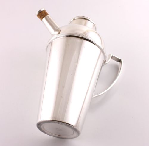 fig 1. X Large 2 Pint Art Deco Silver Plate Cocktail Shaker by William Suckling