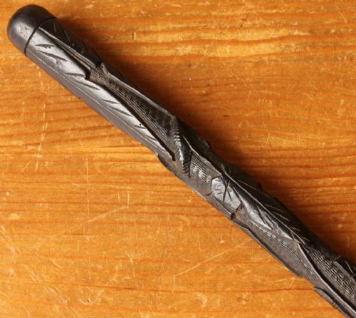Irish Bog Oak Snake Walking Stick Cane.