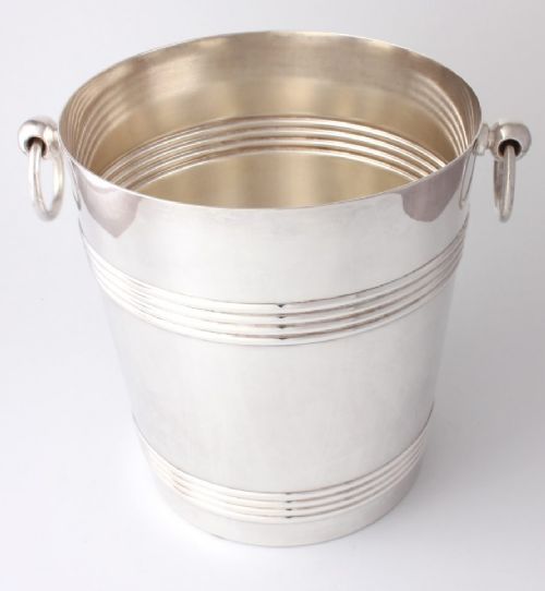 Vintage Christofle Gallia France Ring Handle Silver Plate Champagne Cooler