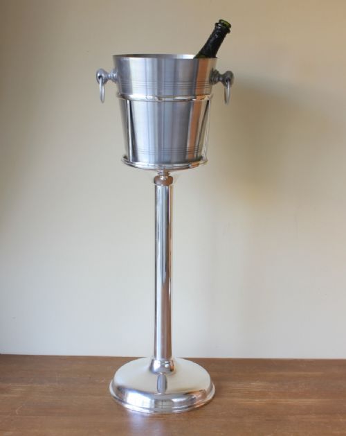 fig 1. Silver Plate Champagne Cooler Floor Stand. Mappin & Webb